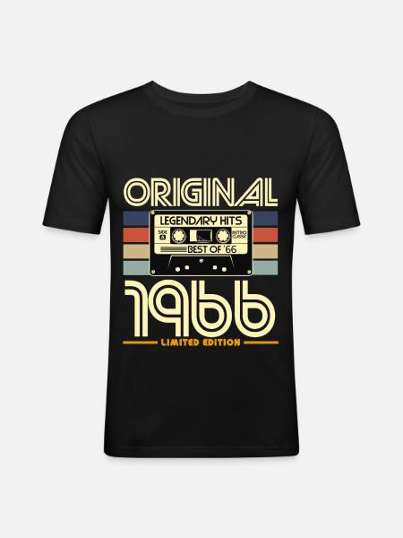 Original 1966 Cassette Retro édition - T-shirt près du corps Homme - noir