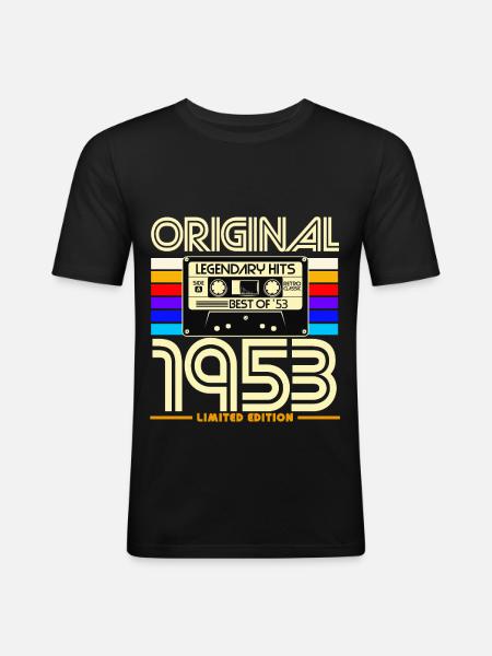 Original 1953 Retro Cassette - Men's Slim Fit T-Shirt - black