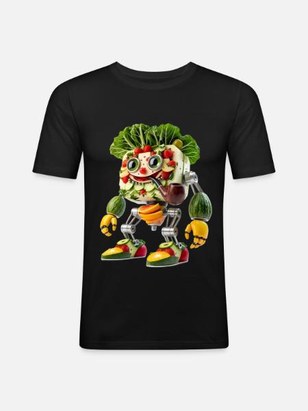 Vegetable Fruit Robot - Men's Slim Fit T-Shirt - black