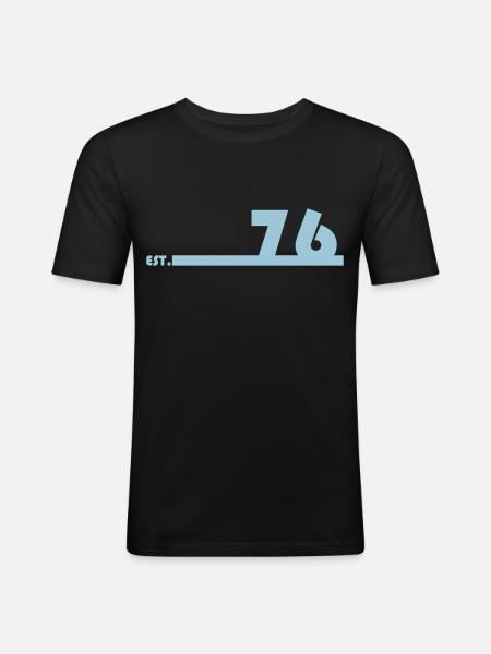 76_Black_Bauhaus93 - Männer Slim Fit T-Shirt - Schwarz