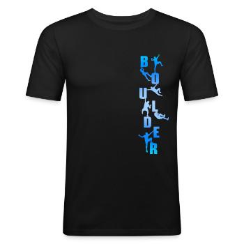 boulder - Männer Slim Fit T-Shirt - Schwarz - Vorne - Nik (191cm)