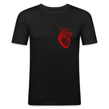 Heart Fashion Design - Men's Slim Fit T-Shirt - black - Front - Nik (191cm)