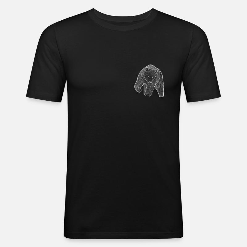 Bär - Männer Slim Fit T-Shirt - Schwarz