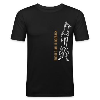 Rhodesian Ridgeback Rücken - Männer Slim Fit T-Shirt - Schwarz - Vorne - Nik (191cm)