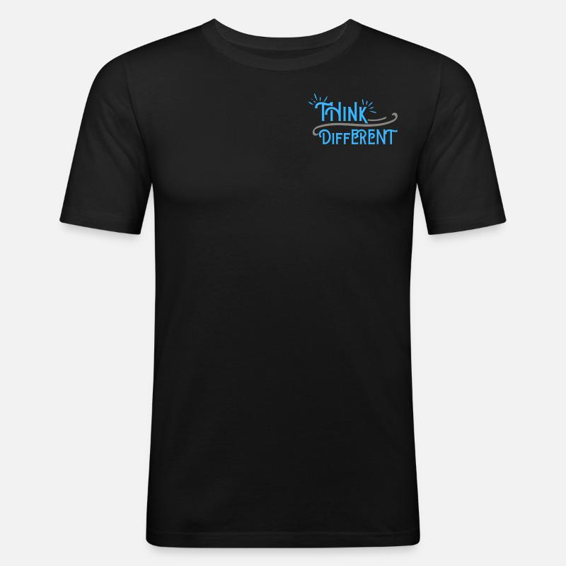 Think Differnet Blue Grey Design - Men's Slim Fit T-Shirt - black