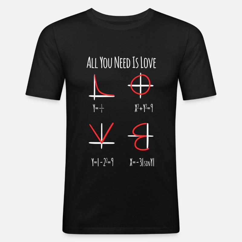 Mathe Nerd Lehrer - Männer Slim Fit T-Shirt - Schwarz