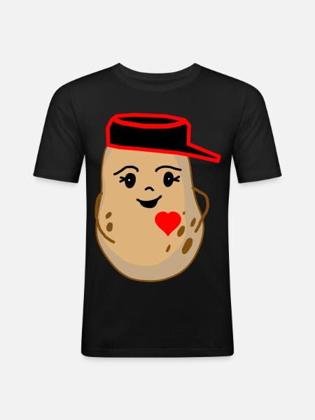 Hearty Potato Potato Vegetable Fantasy - Men's Slim Fit T-Shirt - black