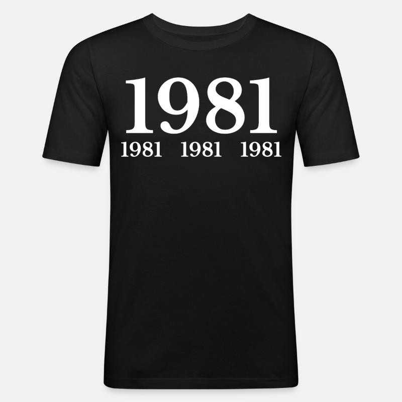 1981 - Männer Slim Fit T-Shirt - Schwarz