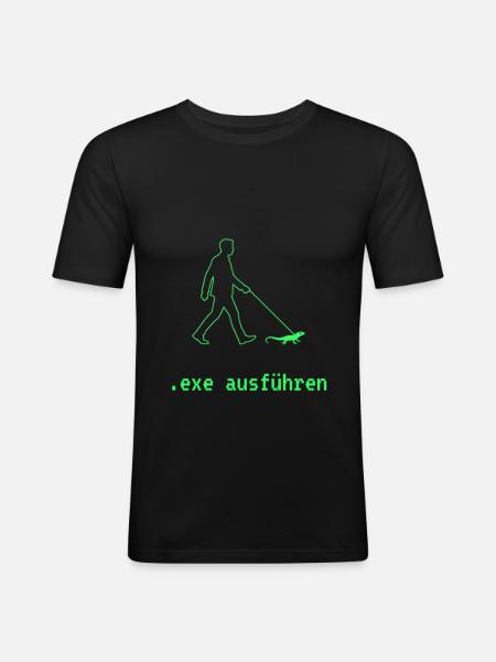 exe ausführen - Männer Slim Fit T-Shirt - Schwarz