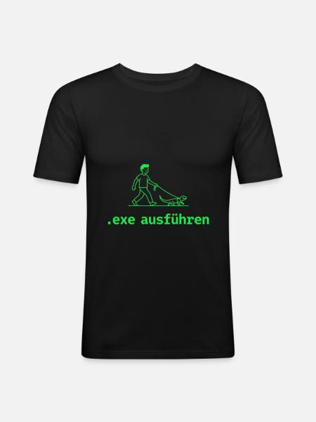 Exe ausführen Informatik Programming Geschenk - Männer Slim Fit T-Shirt - Schwarz