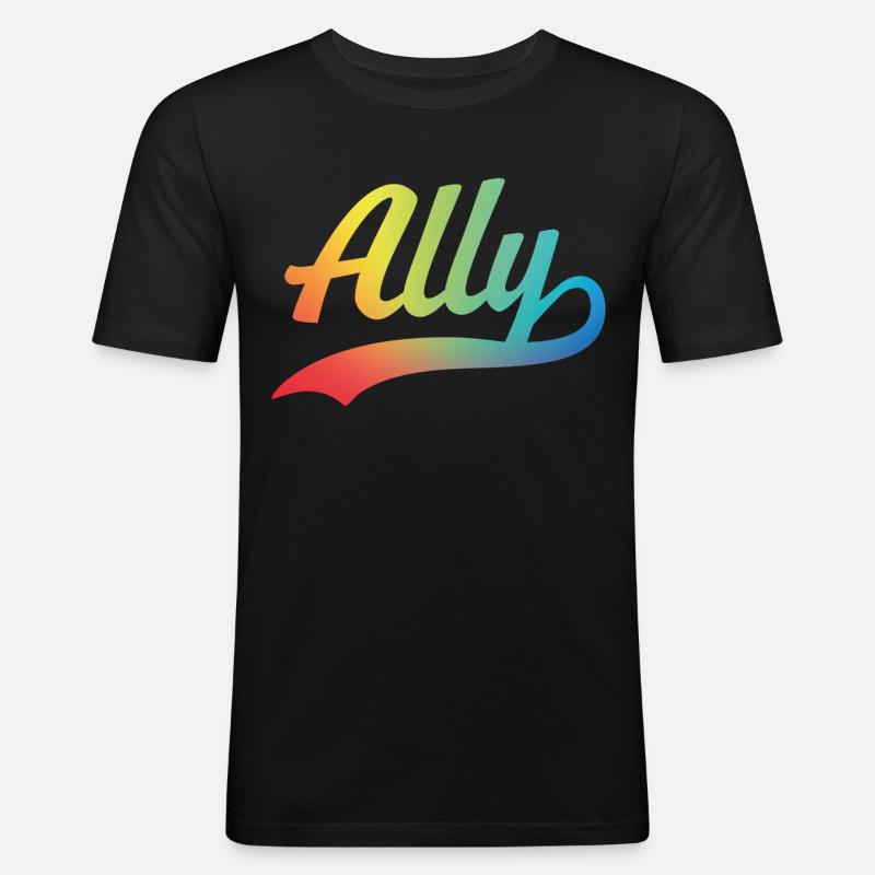 Verbündeter - Männer Slim Fit T-Shirt - Schwarz
