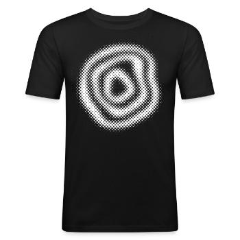 geometrische Kreise - Männer Slim Fit T-Shirt - Schwarz - Vorne - Nik (191cm)