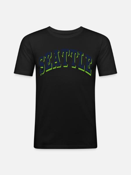 Seattle - T-shirt près du corps Homme - noir