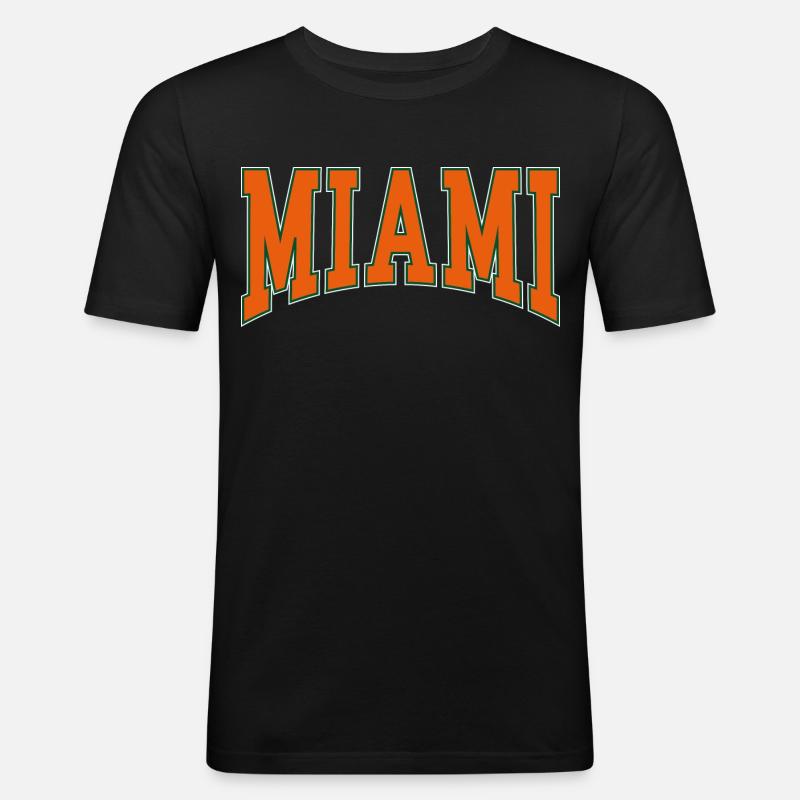 Miami - Männer Slim Fit T-Shirt - Schwarz