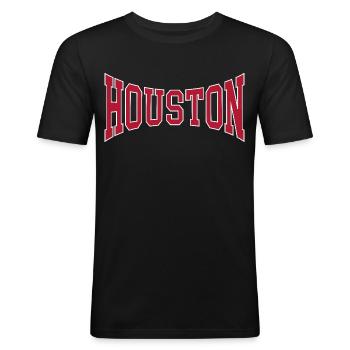 Houston - Men's Slim Fit T-Shirt - black - Front - Nik (191cm)