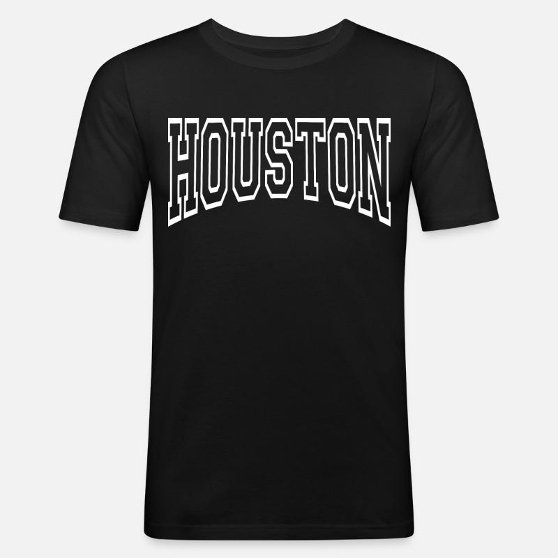 Houston - Männer Slim Fit T-Shirt - Schwarz