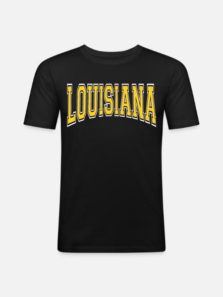 Louisiana - Men's Slim Fit T-Shirt - black