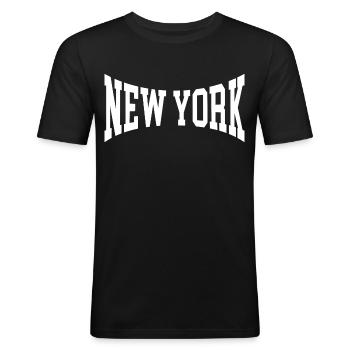 New York - T-shirt près du corps Homme - noir - Devant - Nik (191cm)