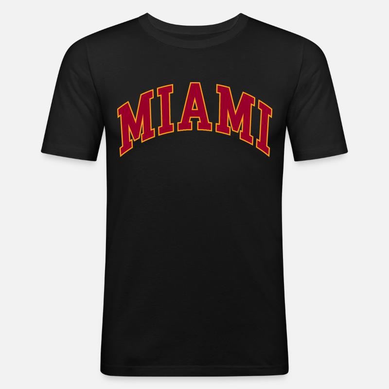 Miami - Männer Slim Fit T-Shirt - Schwarz