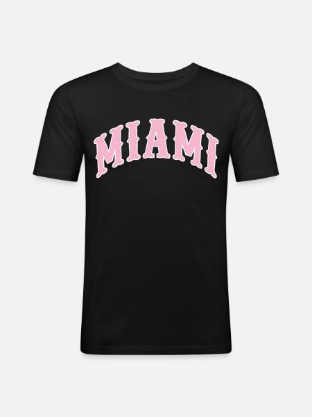 Miami - Männer Slim Fit T-Shirt - Schwarz