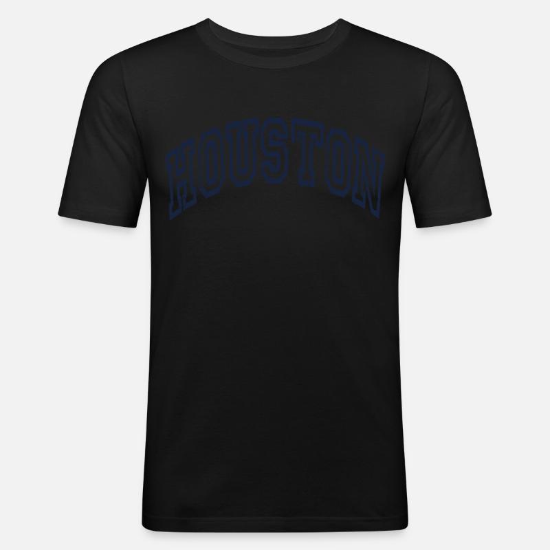 Houston - Männer Slim Fit T-Shirt - Schwarz