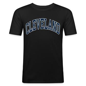 Cleveland - T-shirt près du corps Homme - noir - Devant - Nik (191cm)