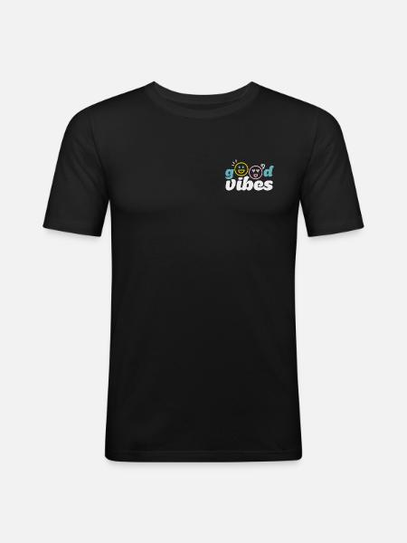 good_vibes - T-shirt près du corps Homme - noir
