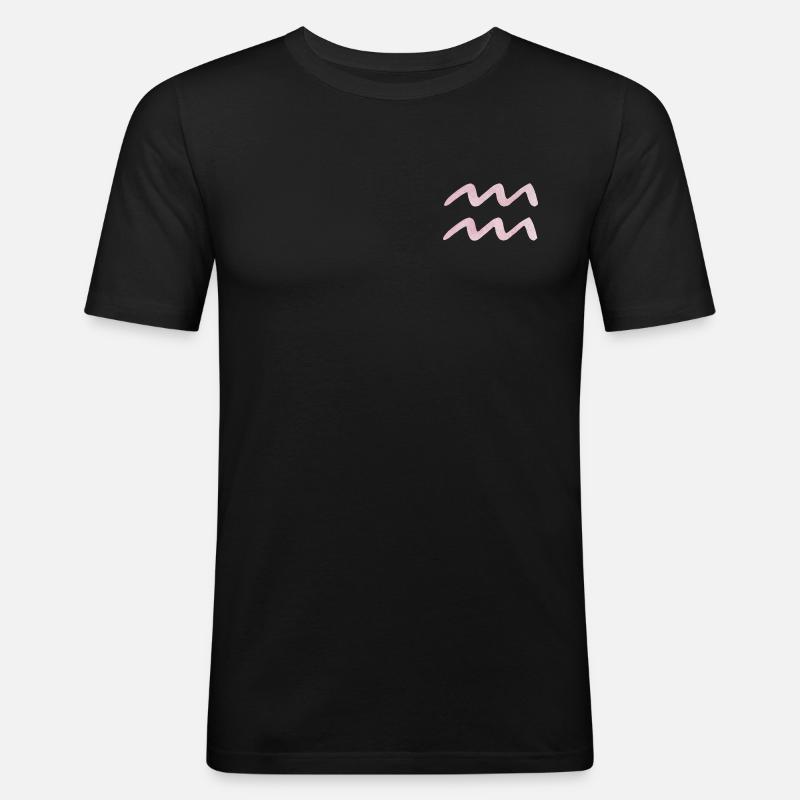 Wassermann Sternzeichen - Männer Slim Fit T-Shirt - Schwarz
