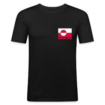 Grönland - Männer Slim Fit T-Shirt - Schwarz - Vorne - Nik (191cm)