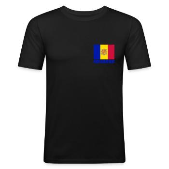 Andorra - Männer Slim Fit T-Shirt - Schwarz - Vorne - Nik (191cm)