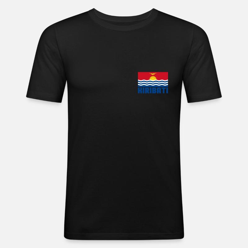 Kiribati - Männer Slim Fit T-Shirt - Schwarz