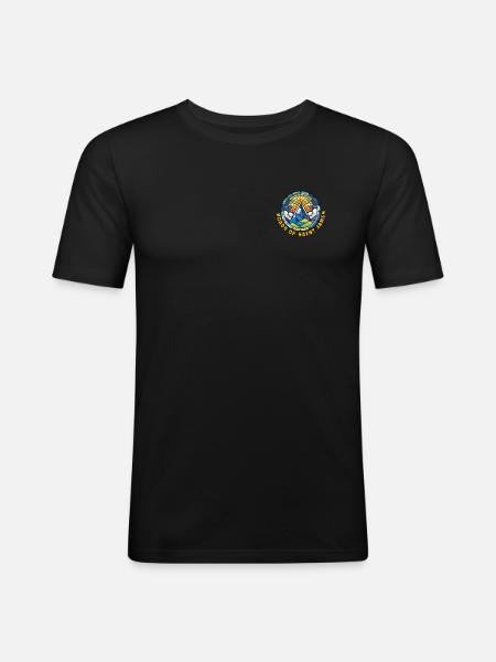 Roads of saint james vitrail - T-shirt près du corps Homme - noir