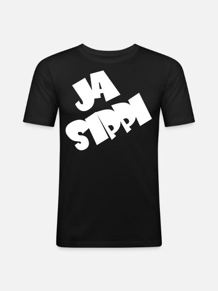 Ja Sippi - Männer Slim Fit T-Shirt - Schwarz