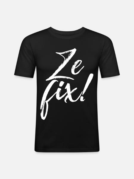 ZEFIX! - Männer Slim Fit T-Shirt - Schwarz