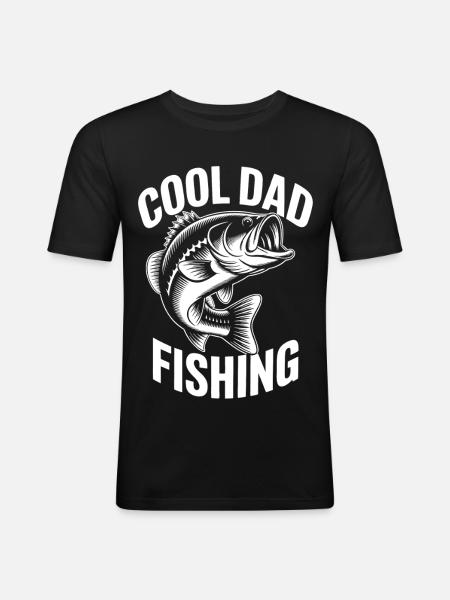 Cool Dad Fishing Motif Design - Men's Slim Fit T-Shirt - black