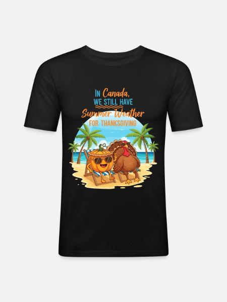 Summer in Canada - Men's Slim Fit T-Shirt - black