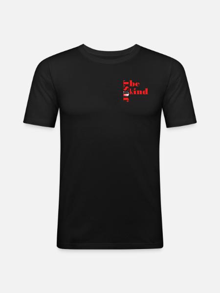 JustBeKind - Männer Slim Fit T-Shirt - Schwarz