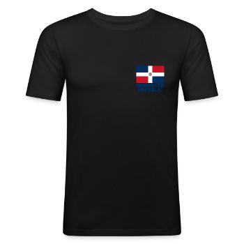 République dominicaine - T-shirt près du corps Homme - noir - Devant - Nik (191cm)