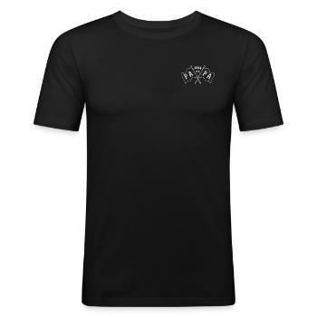 Papa 2024, zum stolzen Vater befördert Geschenk - Männer Slim Fit T-Shirt - Schwarz - Vorne - Nik (191cm)