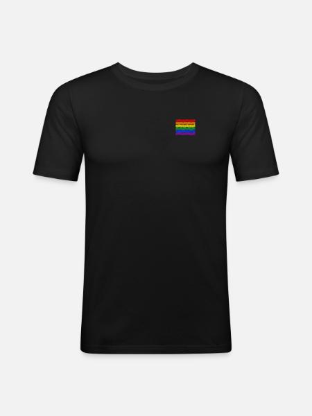 Rainbow Pride - Männer Slim Fit T-Shirt - Schwarz