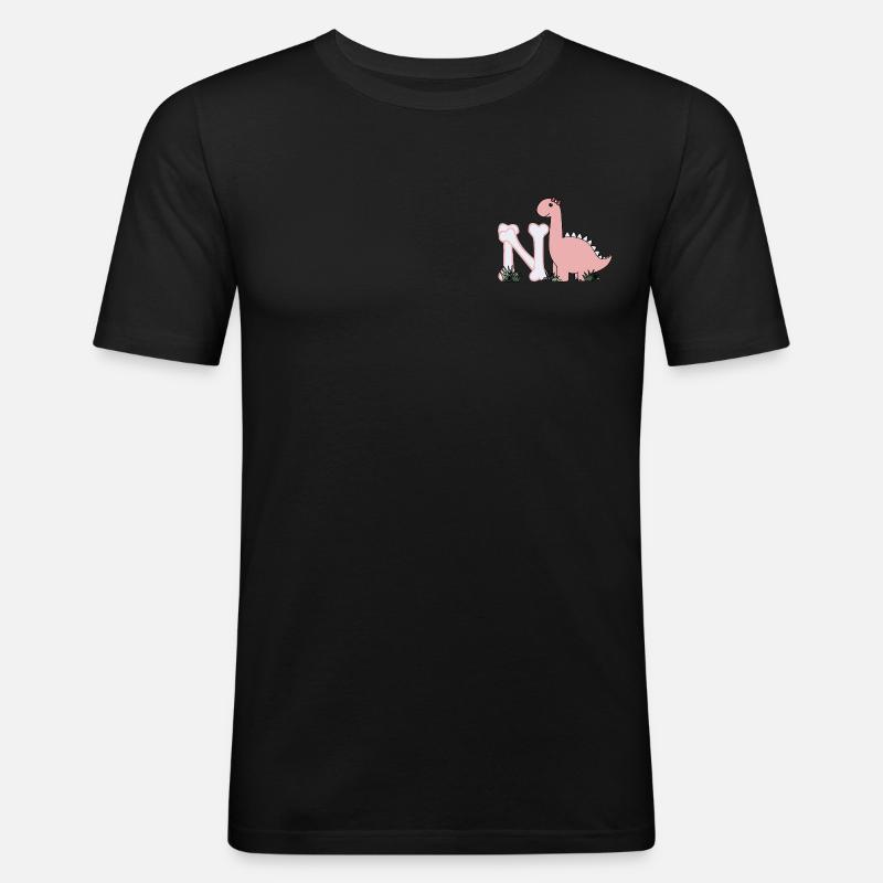 Buchstabe N - Männer Slim Fit T-Shirt - Schwarz
