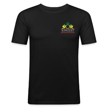 Junglist Drum N Bass DNB Festival Rave Design DJ - Men's Slim Fit T-Shirt - black - Front - Nik (191cm)