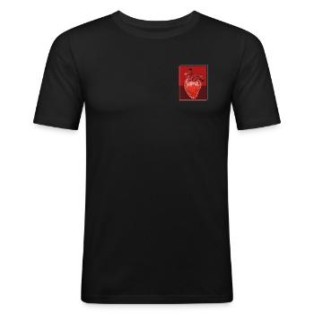 Heart Strawberry Fusion - T-shirt près du corps Homme - noir - Devant - Nik (191cm)