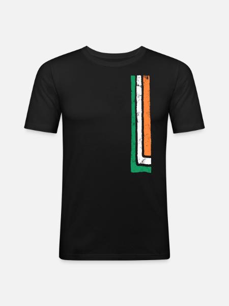 Irlande - T-shirt près du corps Homme - noir