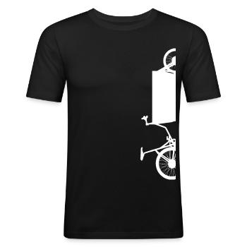 halbes Lastenrad - Männer Slim Fit T-Shirt - Schwarz - Vorne - Nik (191cm)