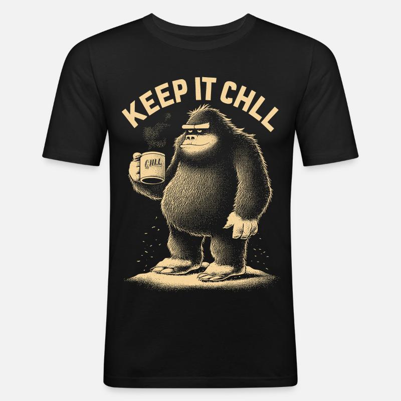 Keep it chillig - Männer Slim Fit T-Shirt - Schwarz