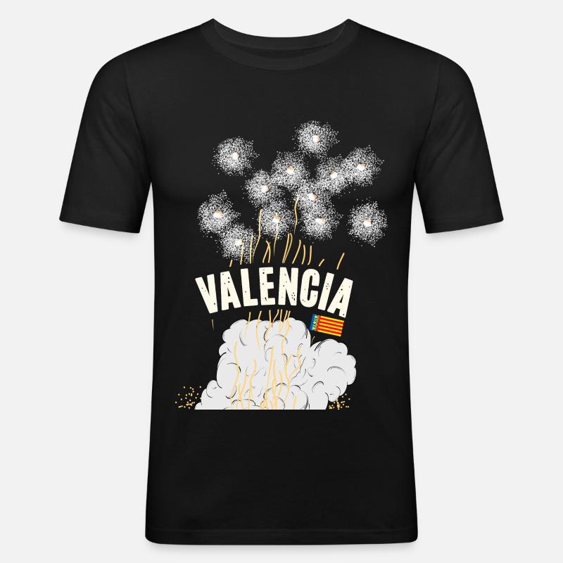 Fallas de Valencia Pyro - Männer Slim Fit T-Shirt - Schwarz