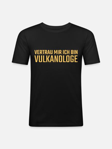 Volcanologist Trust me Volcanology - Men's Slim Fit T-Shirt - black