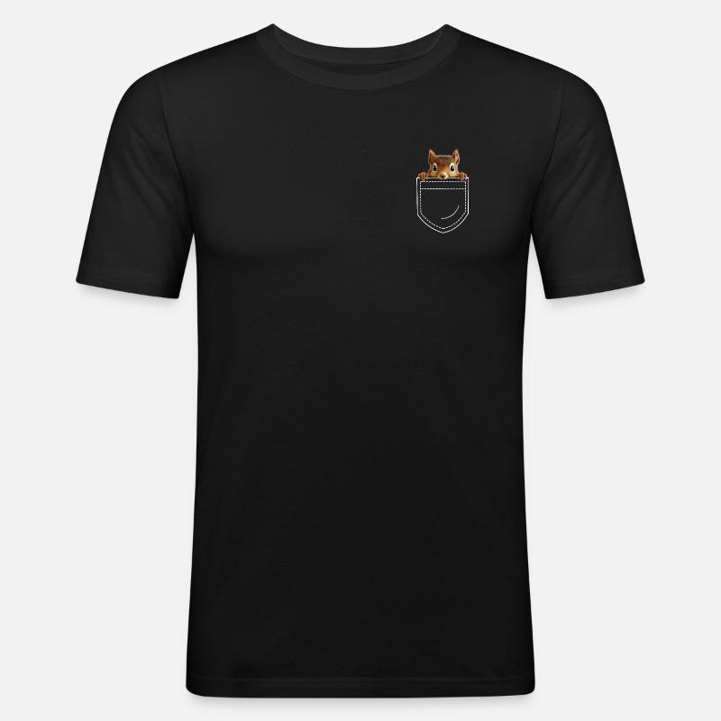 Eichhörnchen - Männer Slim Fit T-Shirt - Schwarz