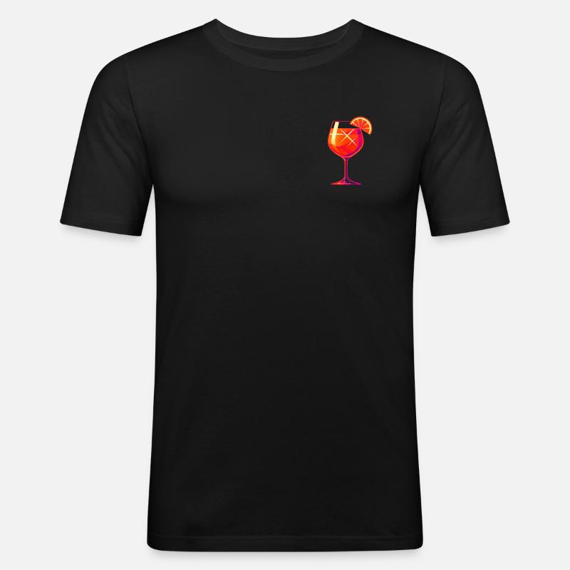 Party Spritz Glas Geschenkidee - Männer Slim Fit T-Shirt - Schwarz